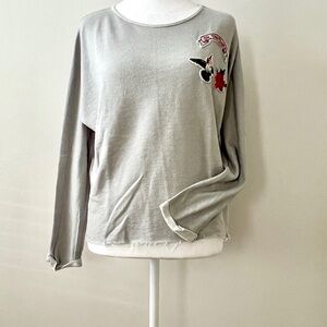 Gray Zara Girls Top with Embroidered Detail